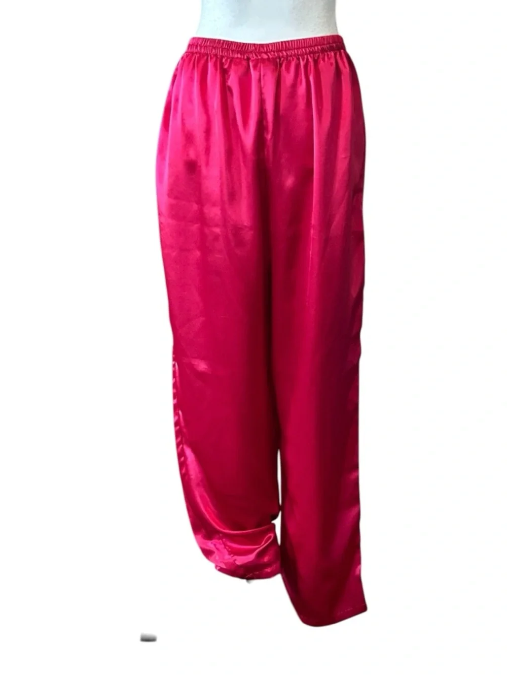 Vintage Victoria’s Secret Gold Label Satin Pajama Bottoms Sleep Pants in Berry‎